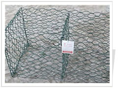 Green coated gabion cages for stone wall